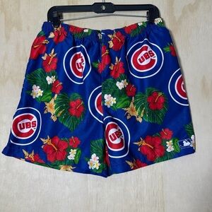 Chicago Cubs Hawaiian Floral Swim Trunks 2XL | MLB Genuine Merchandise